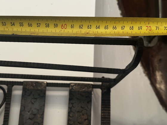 Image 1 of Art-Deco wrought-iron coat rack and Degue lamp