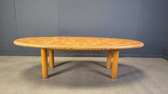 Image 1 of XXL dining table in burl and elm wood, 1980s