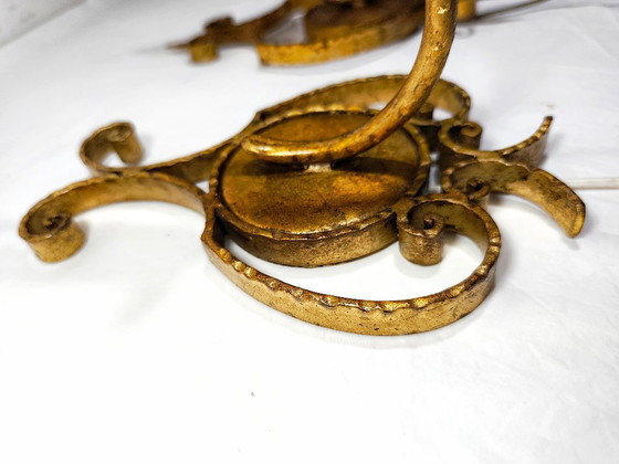 Image 1 of Apliques de hierro forjado y pan de oro. España, años 60.