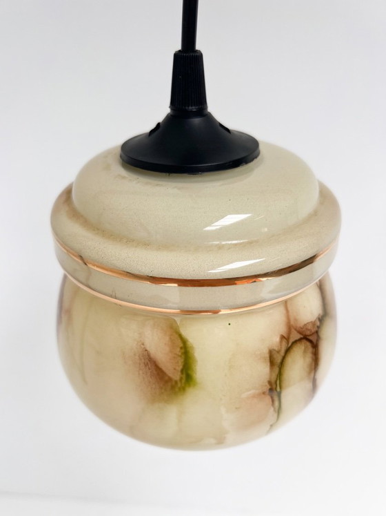 Set di 2 lampade da soffitto vintage con motivo marmorizzato, anni '60 – Lampade a sospensione, Glass (photo 5 of 9)