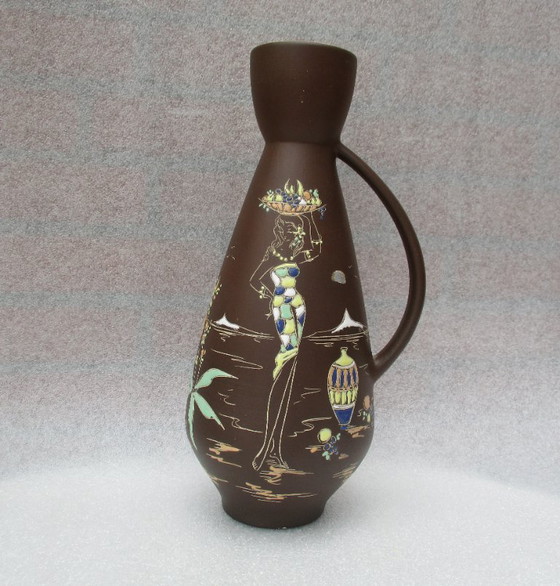Image 1 of Sparenberg vase, glaze painted, collector, Germany 1950.