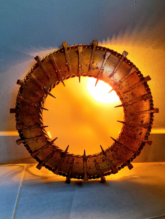 Image 1 of Brutalist sunburst wall sconce, 1960s