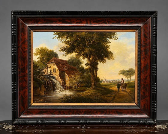 Old painting "The Mill". Oil on canvas. – Paintings & Drawings (photo 6 of 6)