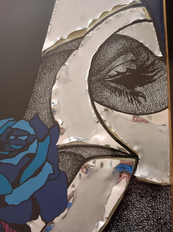 Image 1 of Paul Van Hoeydonck - Portrait technique mixte avec feuille de métal