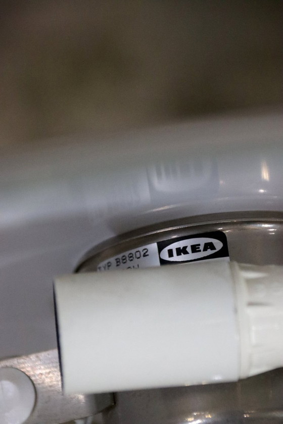 Image 1 of IKEA – Solist – Vintage Mushroom Desk lamp – B8802 – Black – Opal Glass