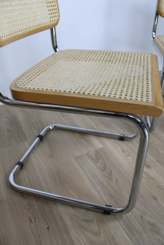 Cesca B32 Stuhl nach Marcel Breuer, Italien – Esszimmerstühle, Rattan, Wood, Vintage (photo 4 of 14)