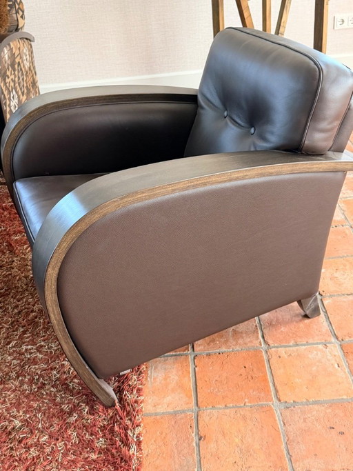 Bench armchair with footstool