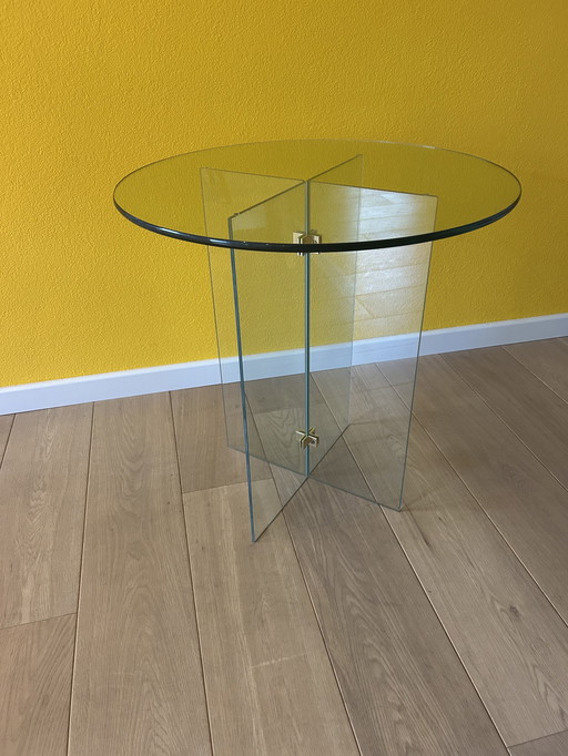 Table en verre dans le style de Leon Rosen