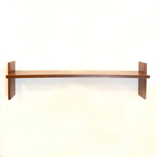 Mid-Century Modern Teak Wall Shelf, Spain, 1950s