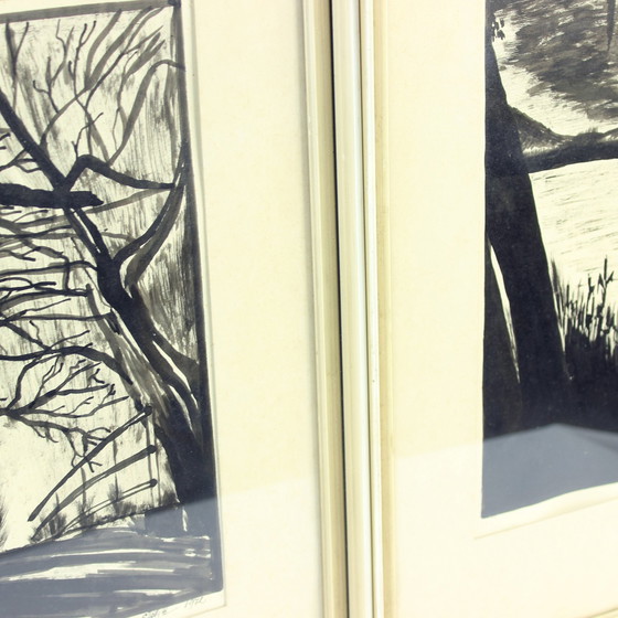 Image 1 of Conjunto de dos pinturas sobre papel, firmadas por Sestak en 1972