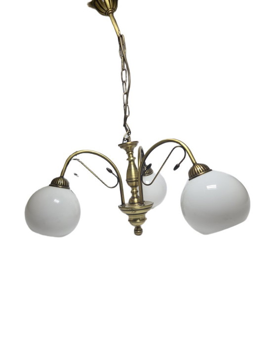 Lampadario Art Nouveau, Polonia, anni '70 – kroonluchters, Glass, Metal