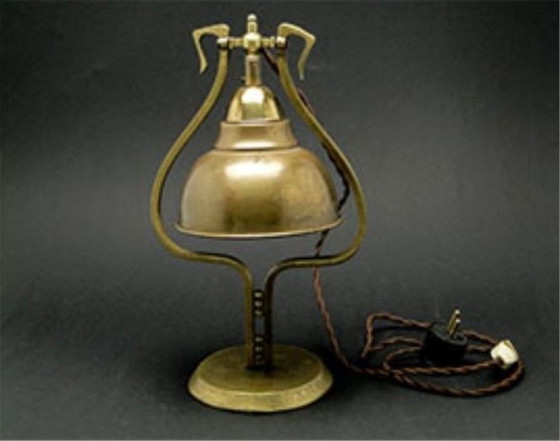 Art Nouveau Style Bedside Table Lamp, Austria-Hungary, Early 20th Century – Brass (photo 5 of 10)