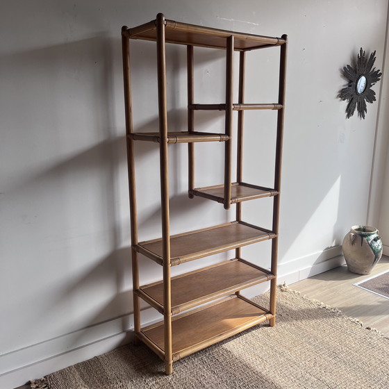 Image 1 of Rotan bamboe boekenkast stelling
