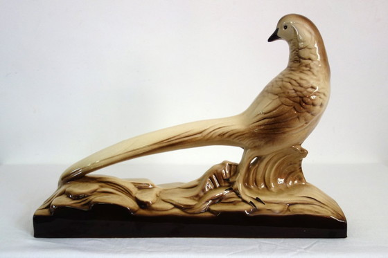 Image 1 of Skulptur Fasan Keramik Art Deco Sainte Radegonde