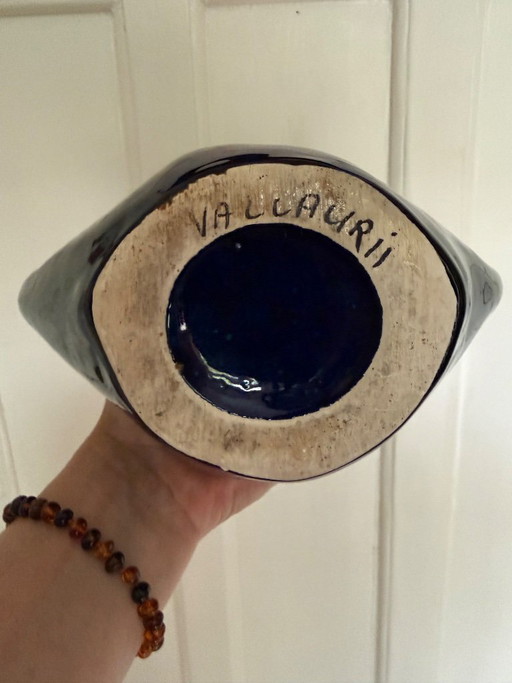 Vintage Vallauris Vase - Double Ear - Ecume De Mér - Fat Lava – vazen, Ceramic (photo 2 of 8)