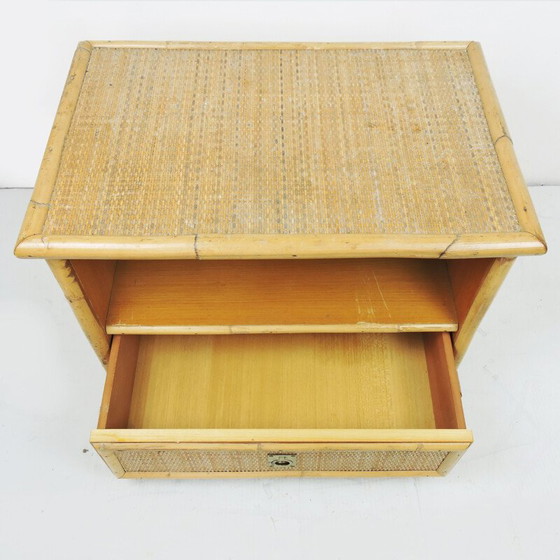 Image 1 of Vintage Dal Vera Bamboo and Wicker & Rattan Side Cabinet, Italy, 1960s