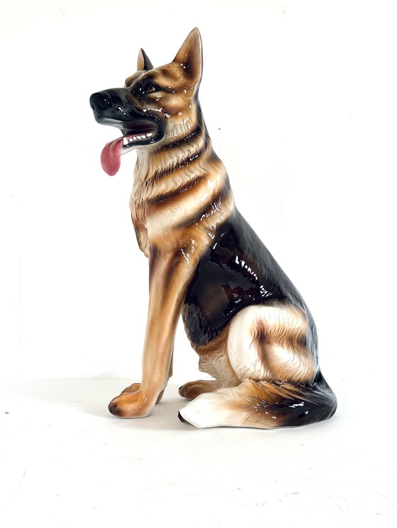Image 1 of Vintage Italiaanse Keramieken Herdershond ‘60