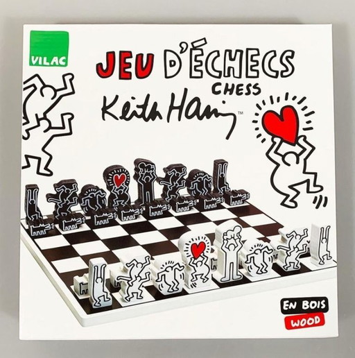 Keith Haring Schachset, schwarz-weiß, neu!!!
