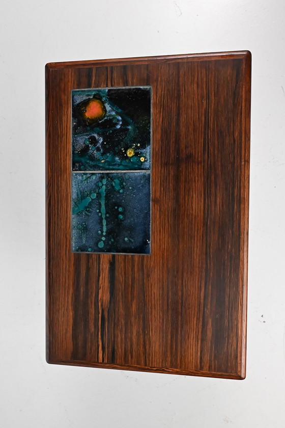 Image 1 of Palissander bijzettafeltje met tegels