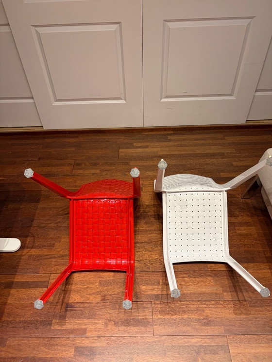 Image 1 of 4 Kartell design chairs 2 reds and 2 whites