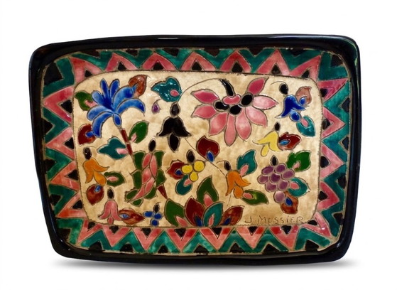 Rare Vallauris Ceramic Set, J. Massier - Cloisonné Art Deco, J. Massier (Vallauris), Decoration, Beige (photo 4 of 8)