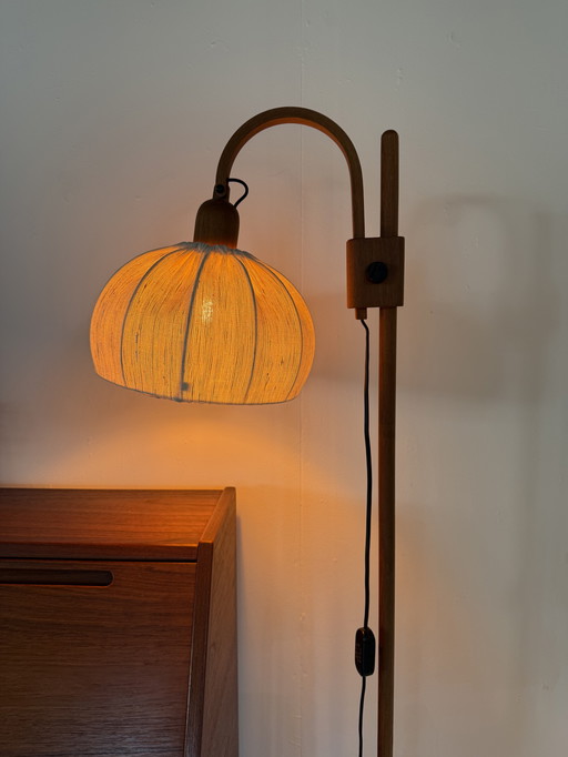 Lampada da terra vintage regolabile in teak, Domus '80