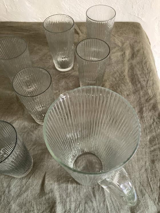 Image 1 of Juego de naranjada de cristal antiguo