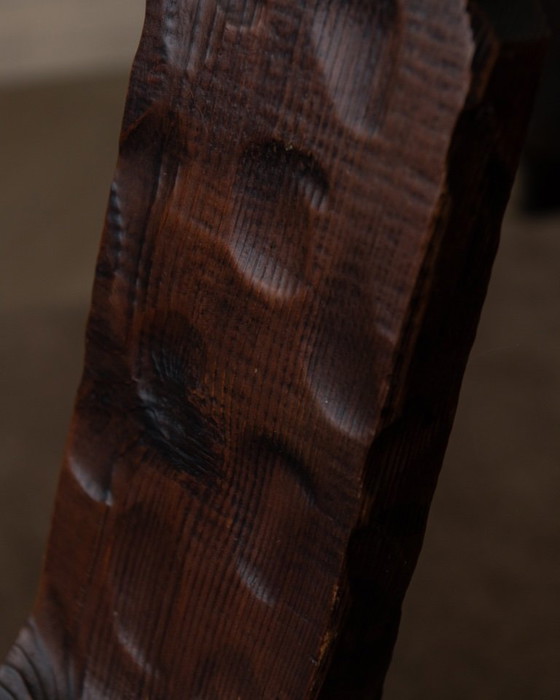 Image 1 of Spanish brutalist tripod chair made of solid wood