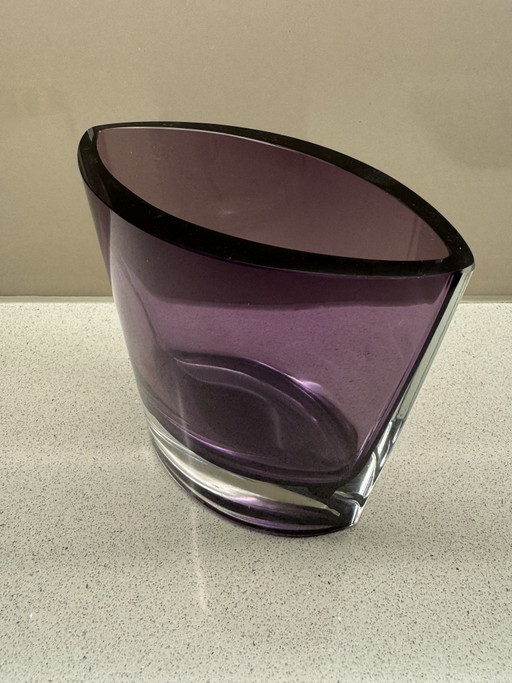 Vintage Krosno Poland Vase – Amethyst Purple Glass – Handmade