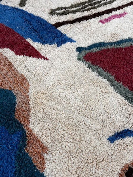 Image 1 of Kleurrijk Berber Marokkaans Beni Ourain wollen tapijt 220x310 cm - Berber Marokkaans tapijt