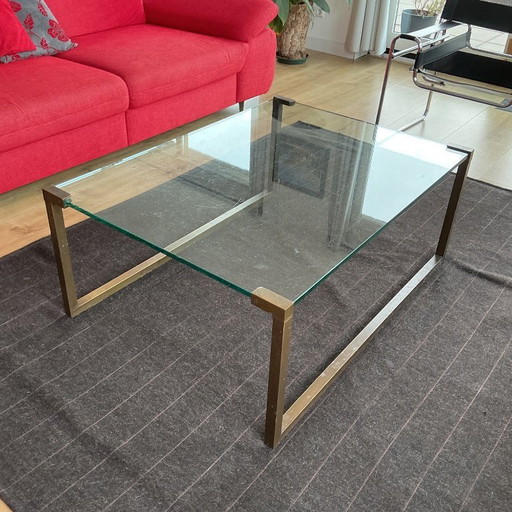 Glass coffee table by Peter Ghyzcy