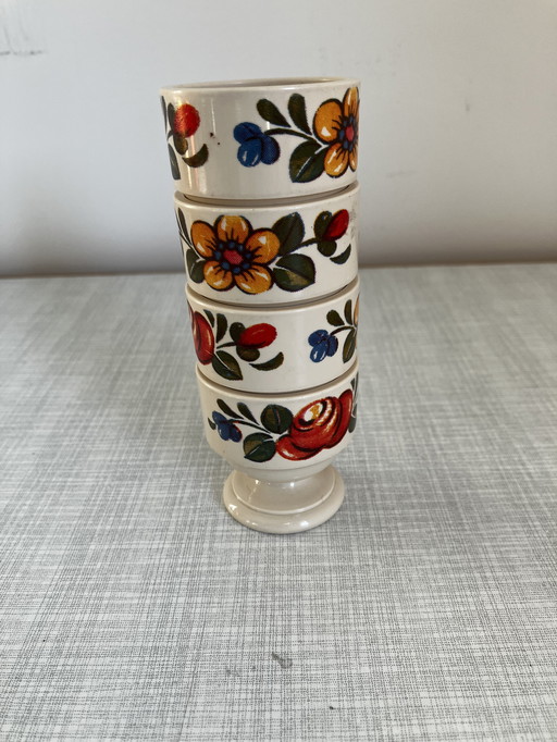Set of 4 retro Mepal egg cups