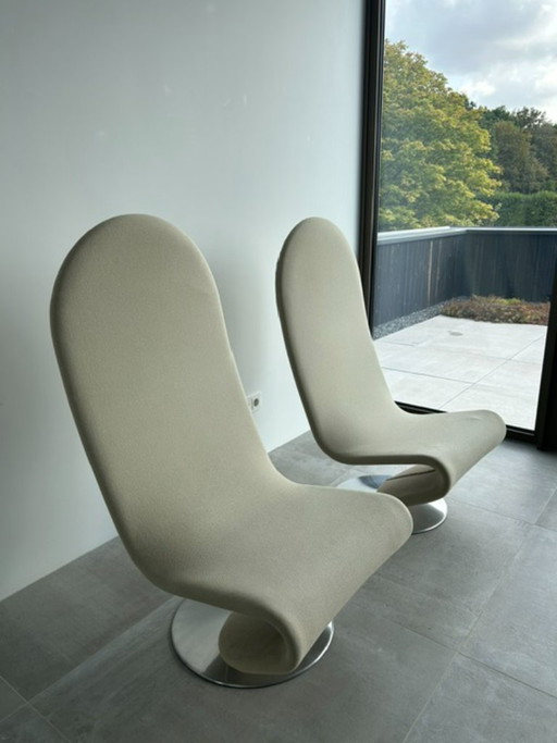 2 x Fritz Hansen Chairs System 123 – fauteuils, Aluminium