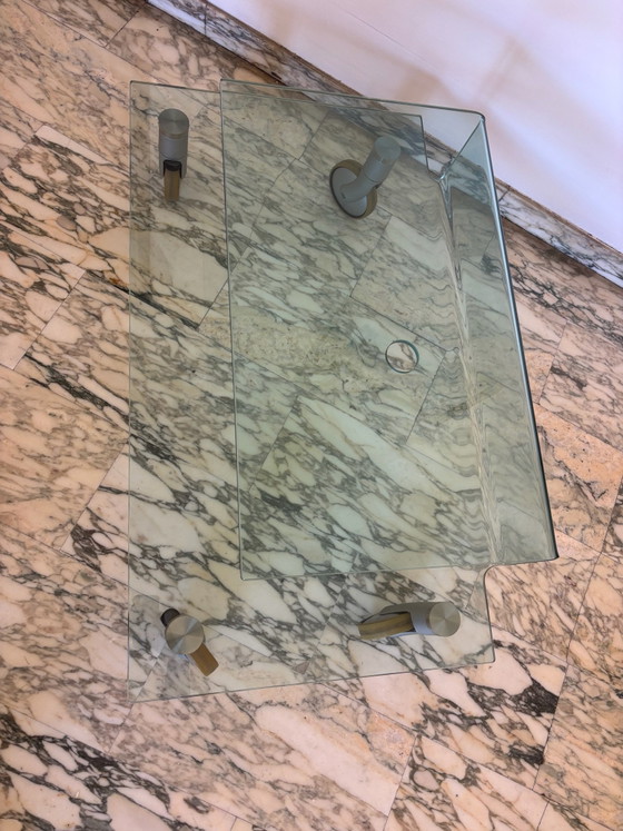 Glass coffee table - possibly FIAM - 80s, Fiam Italia, Metal, Black (photo 2 of 5)