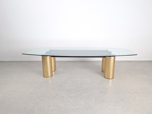 Dining table Tavolo Serenissimo Acerbis Vignelli Associates glass 3m