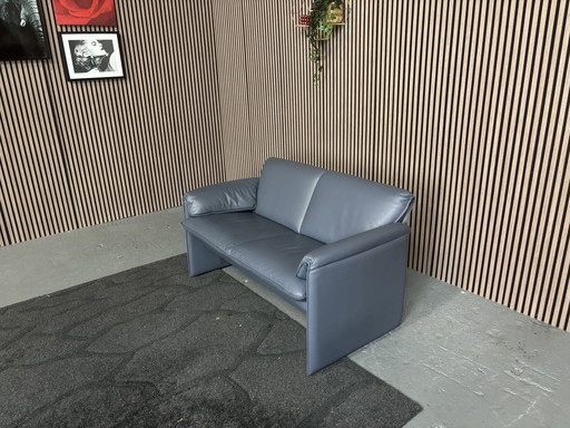 Sofá Leolux Bora Bora de piel azul de dos plazas 150x80 LIMPIEZA Y ENTREGA