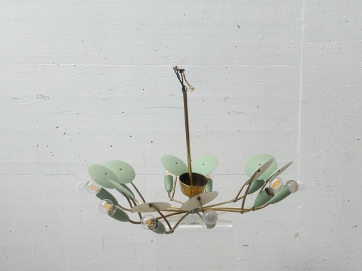 Lámpara de araña de estilo italiano de mediados de siglo, década de 1950. – plafondlampen, Brass (photo 2 of 10)