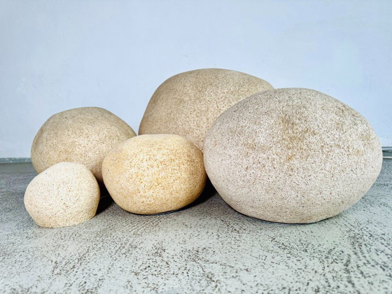 Set di 5 pietre lunari "Dora" di André Cazenave per Atelier A, Francia, anni '60. – Lampade da terra, Marble (photo 2 of 6)