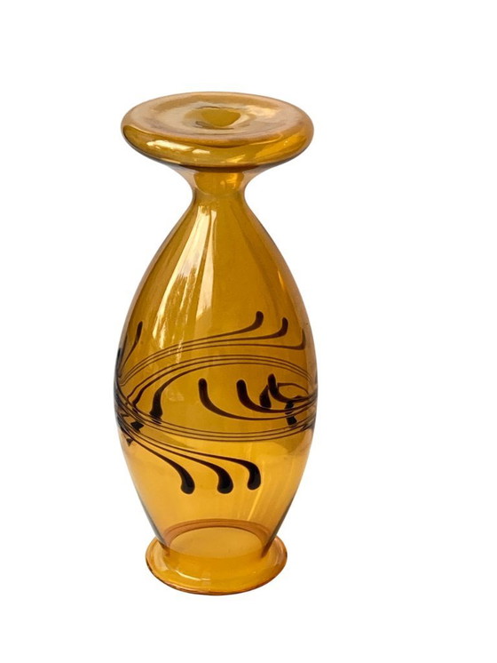 Image 1 of Thuringian glass art Amber vase from Lauscha