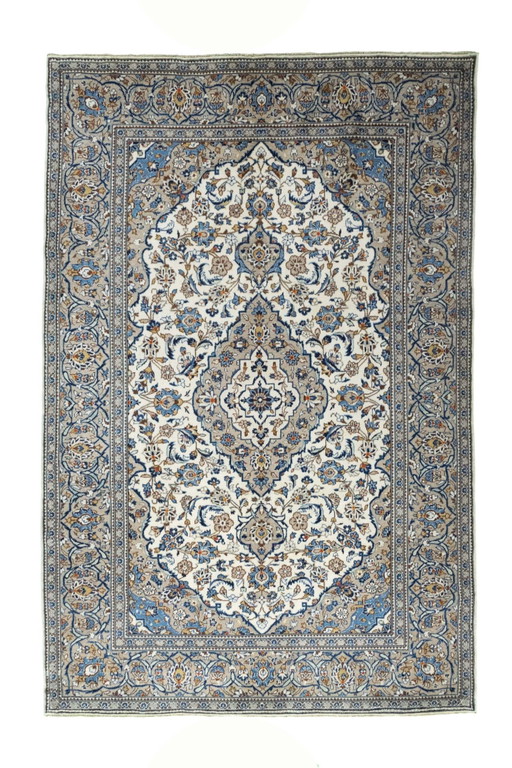 Alfombra oriental de corcho Keshan anudada a mano – 303 x 200 cm