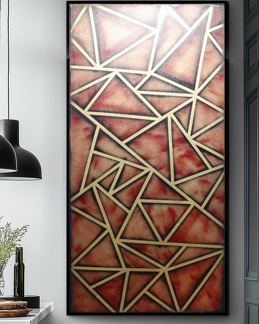 Goudkubisme A1380 - abstract schilderij XXL