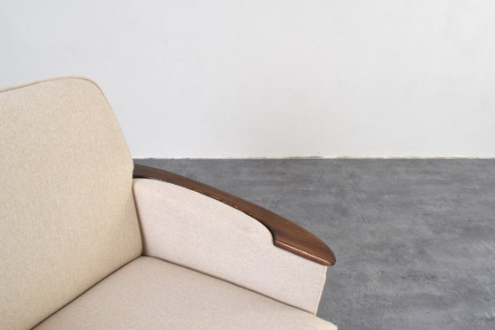 Mid-Century German Lounge Chair, 1960s. – Armchairs, Textile, Wood (photo 10 of 10)