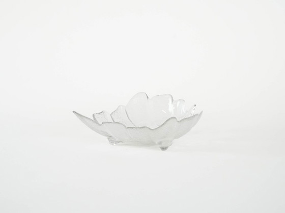 Image 1 of Glazen schaal in de vorm van een blad, Deens design, jaren 70, gemaakt in Denemarken.