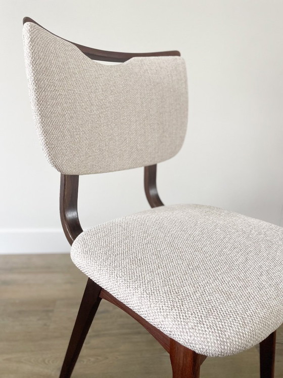 Image 1 of Set 4 vintage eetkamerstoelen | herstoffeerd