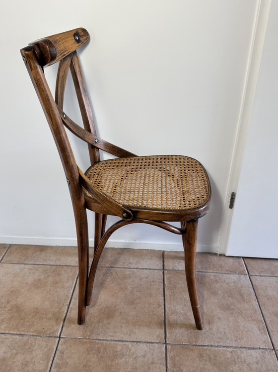 Klassieke Houten Kruisrug Stoel - Klassieke Houten Kruisrug Stoel – Eetkamerstoelen, Rattan, Wood (photo 13 of 15)