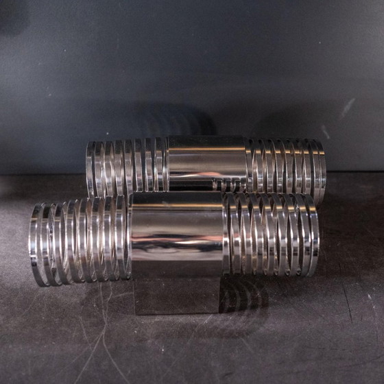 Space Age Spiral Spring Wall Lights in Chromed Steel, 1970s, Set of 2 – Design (photo 13 of 18)