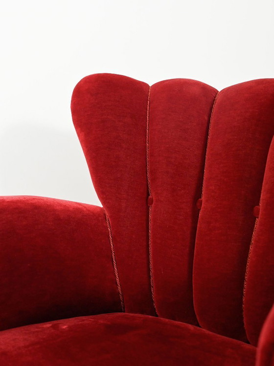 Image 1 of Coppia di poltrone svedesi con schienale a conchiglia degli anni '40