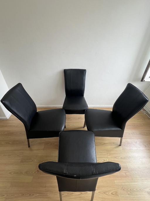 4 x Leather diningroom chairs 