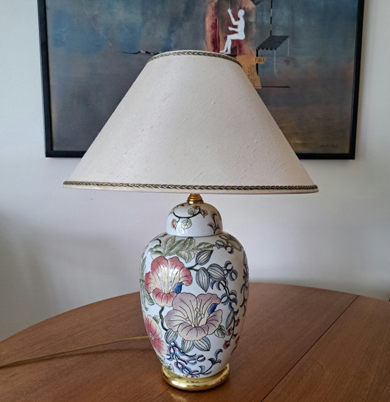 Vintage Porcelain Table Lamp 58cm Floral Chinoiserie Hollywood Regency – Ceramic (photo 4 of 10)
