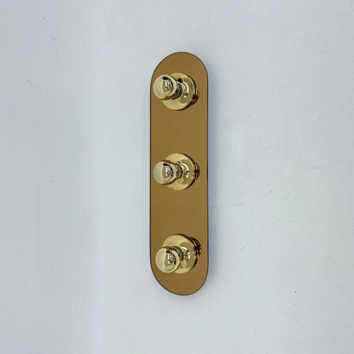 Lampada da parete a specchio bronzo Vintage Pop Art Space Age, Eglo, Germania, anni '80